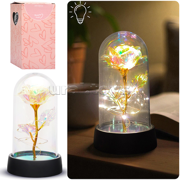 Светильник "Волшебный цветок" в коробке (желтый)