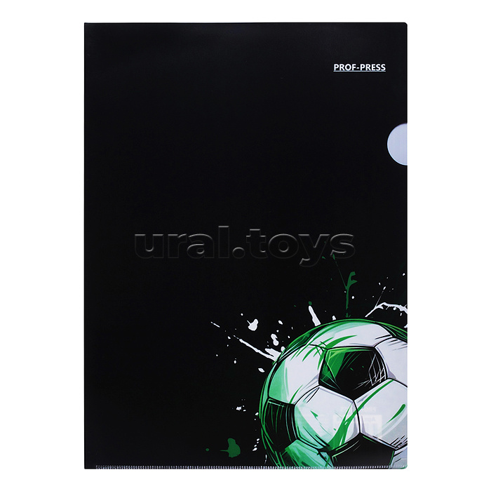 Папка-уголок А4, 180мкм "Мяч на черном"