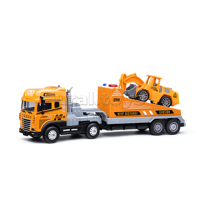 Эвакуатор "Строительная техника" (свет, звук) в коробке