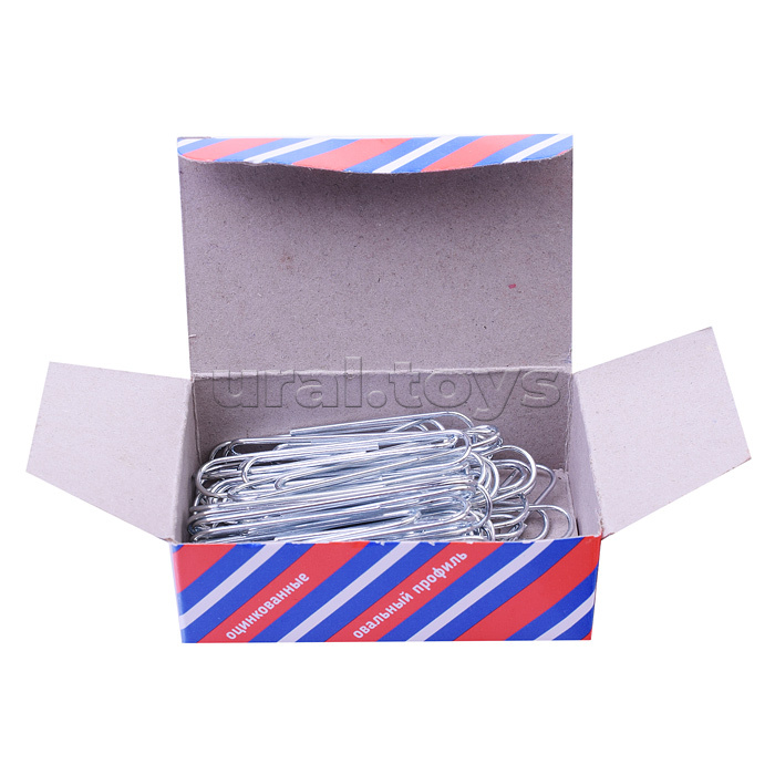 Скрепки металлические "Attomex" овальные оцинкованные 50 мм, 50 шт в картонной коробке