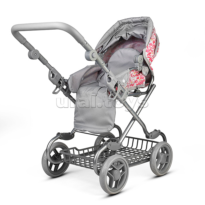 Коляская кукольная металлическая, с корзиной, принт сладости