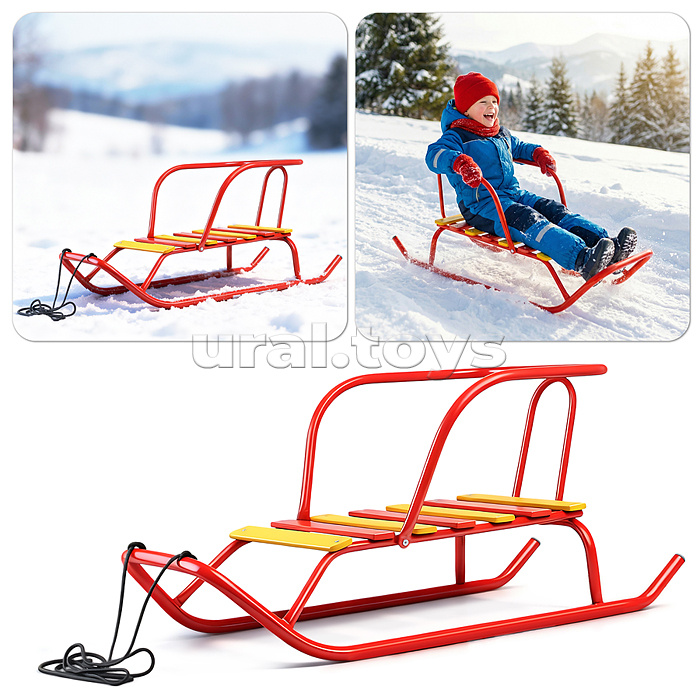 Игрушка. Санки детские "Ветерок 1+" (алый)