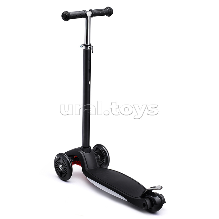Самокат 3-х колесный ROCKET,колеса PU со светом, ABEC 7, черный