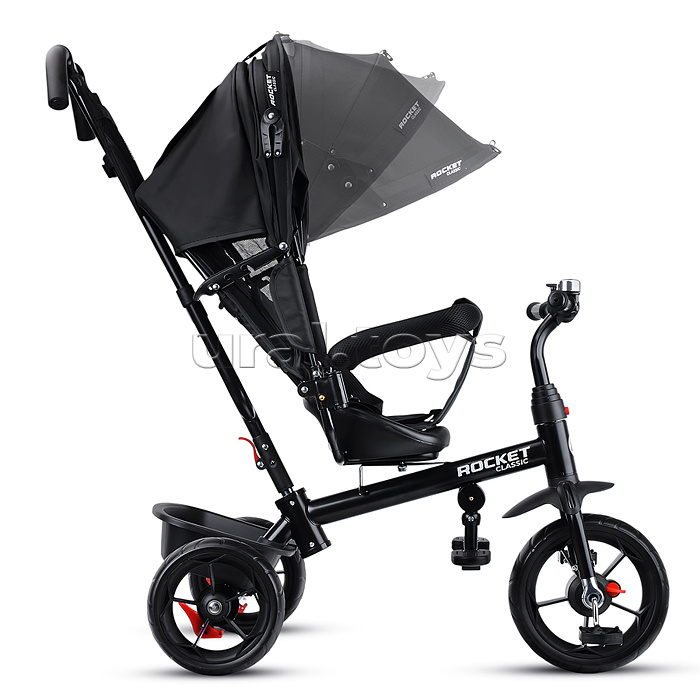 Велосипед трехколесный Rocket 136-BK, колеса EVA 10"/8", цвет черный