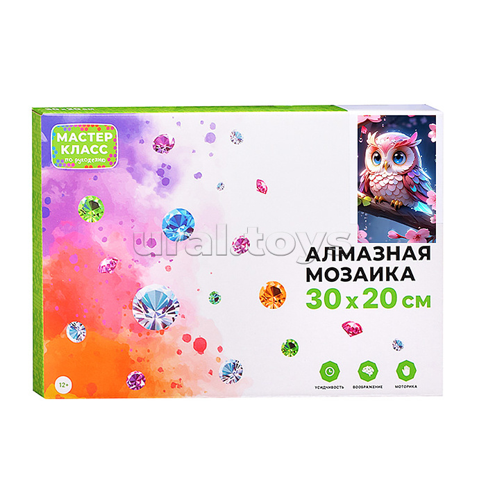 Мозаика алмазная "Совушка на ветке" 20*30см.