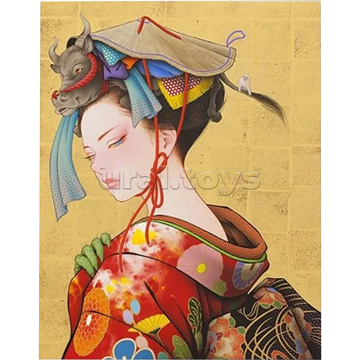 Картина по номерам 40х50 "Японский демон Они" (28 цветов)