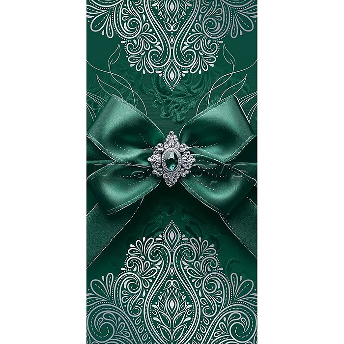 Конверт для денег без надписи (зелёный бант)