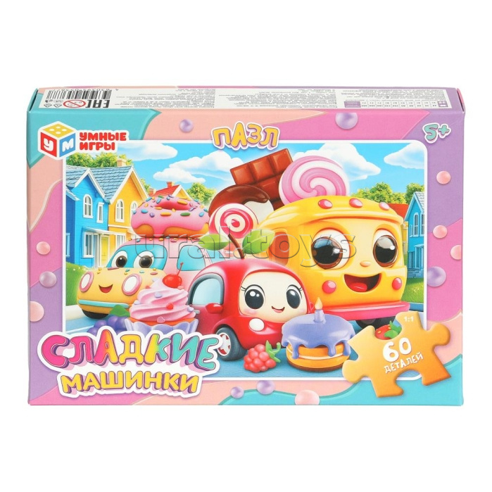 Пазлы 60 "Сладкие машинки"