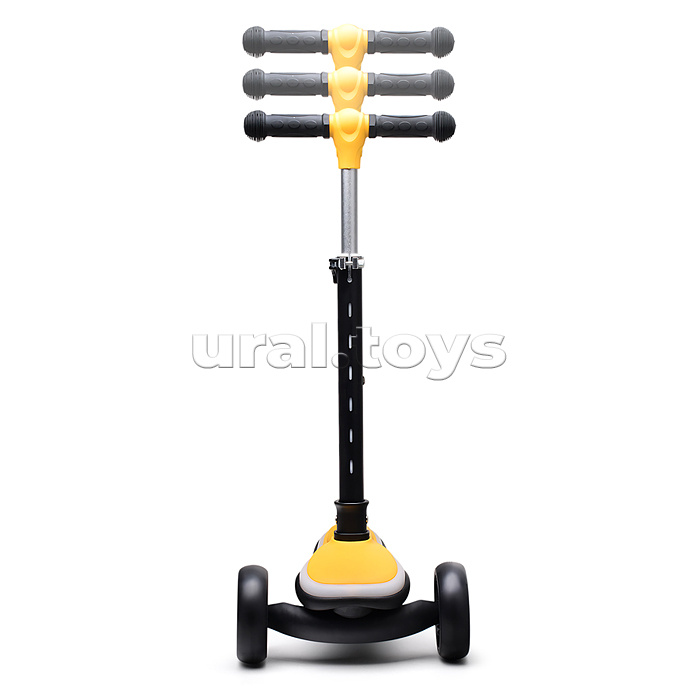 Самокат трёхколёсный ROCKET светящиеся колеса PU, дека, рулевая стойка, цвет жёлто-чёрный