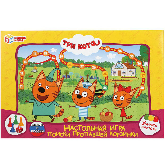 Настольная игра-ходилка "Три кота. Поиски пропавшей корзинки"