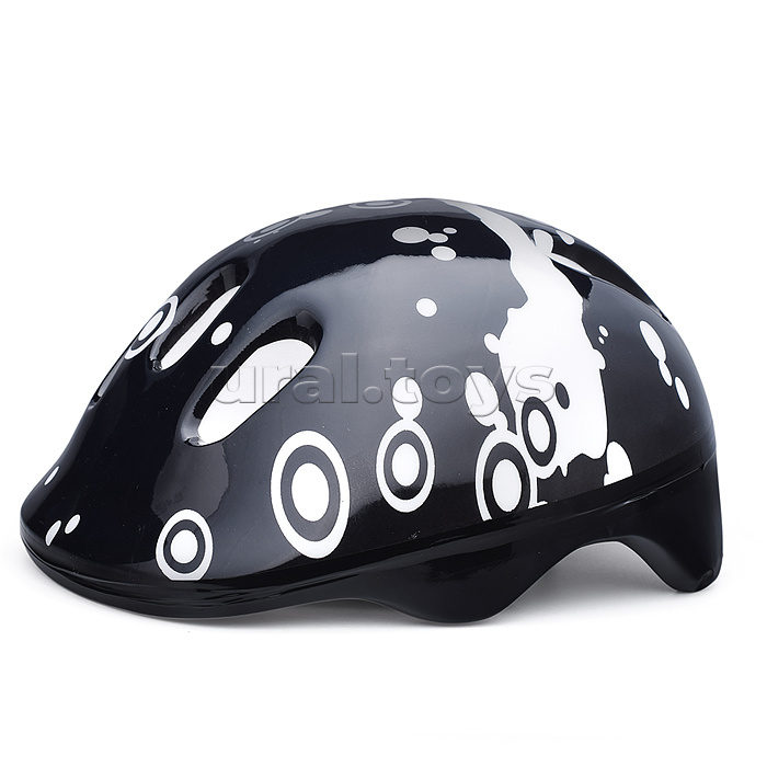 Ролики детские, размер M, черные (со шлемом и защитным снаряжением)