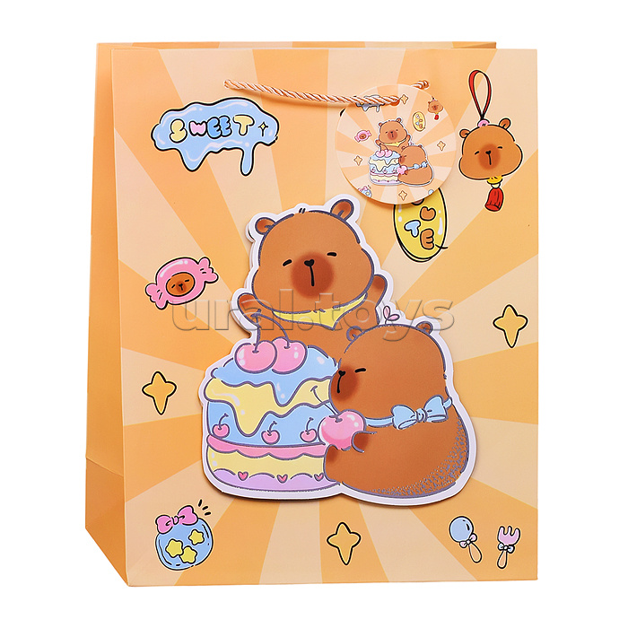 Пакет подарочный "Капибара" 26*32*10см