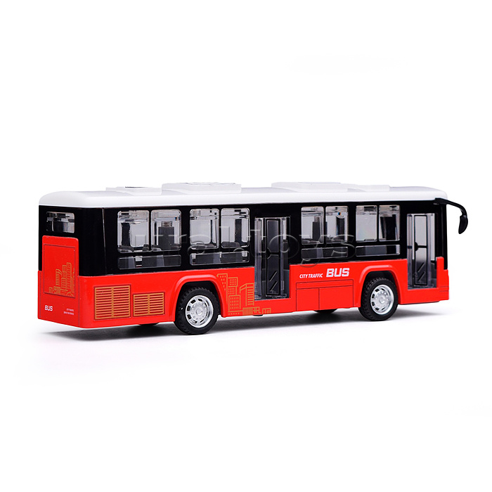 Автобус "Городской" цвет красный (свет, звук) в коробке