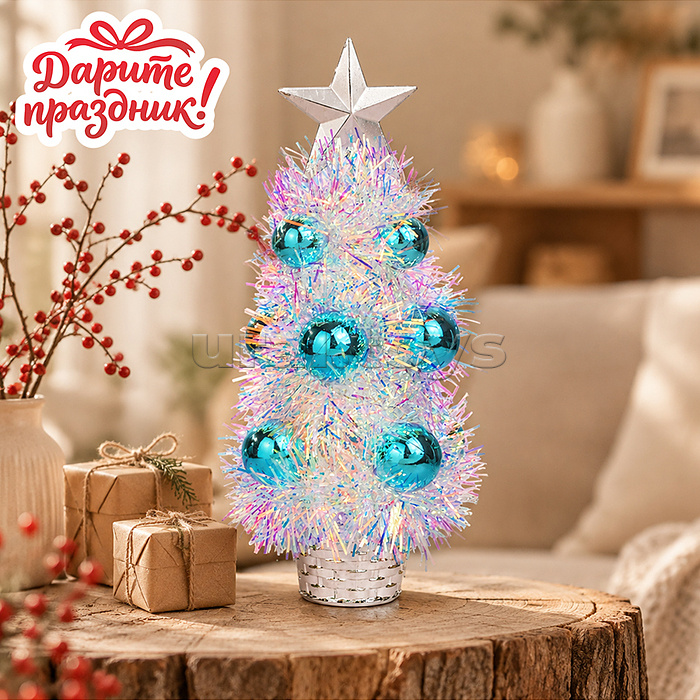 Елочка сувенирная "Ледяное сияние" 20см