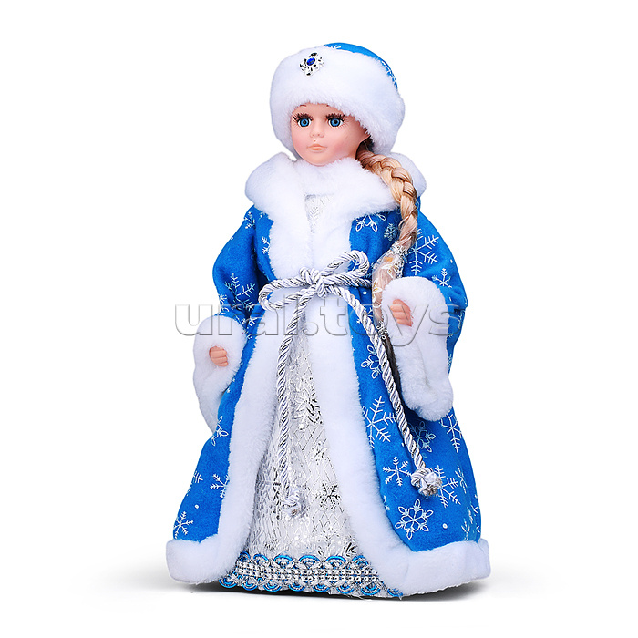Сувенир "Внучка Деда Мороза" в голубой шубе со снежинками, 40см Сувенир "Внучка Деда Мороза" в голубой шубе со снежинками, 40см
