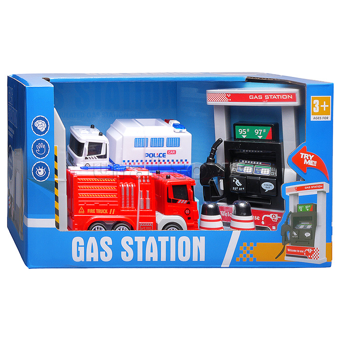 Заправочная станция "Пожарная служба и полиция" в коробке