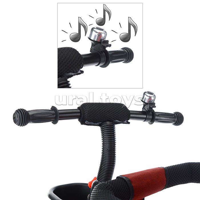 Велосипед 3-х колесный, резиновые покрышки,  красный