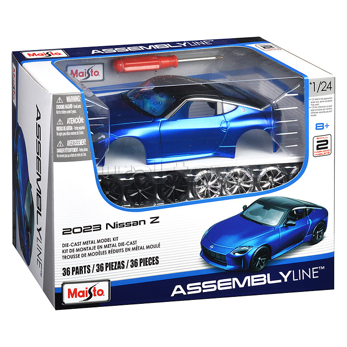 DIY машинка с отверткой die-cast 2023 Nissan Z, 1:24, синяя
