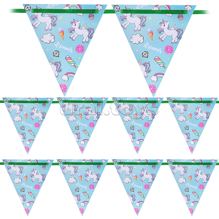 Флажки-растяжка "Сладость единорога"