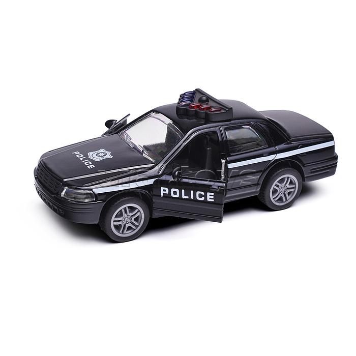 Чёрная инерционная служебная машинка Купе die-cast,1:32, открывающиеся двери