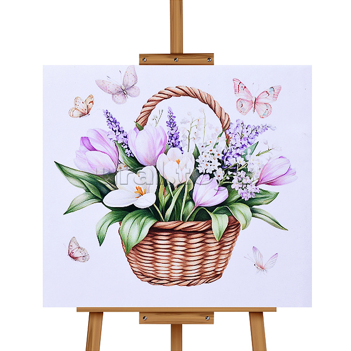 Мозаика алмазная "Цветы в корзинке" 20*20 см.