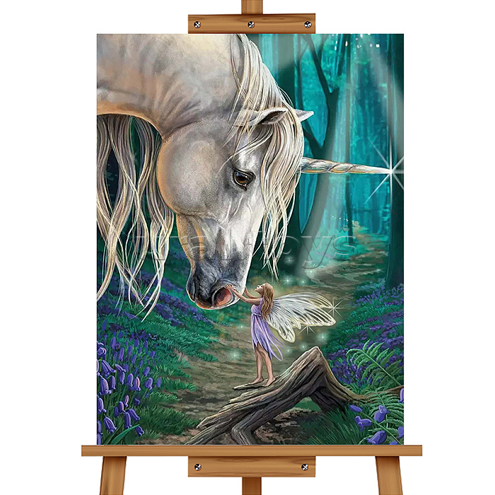 Мозаика алмазная "Единорог и фея" 30*40см.