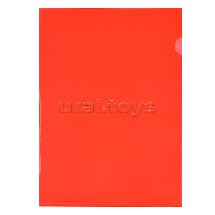 Папка-уголок A4, 180 мкм, гладкая фактура, полупрозрачная красная