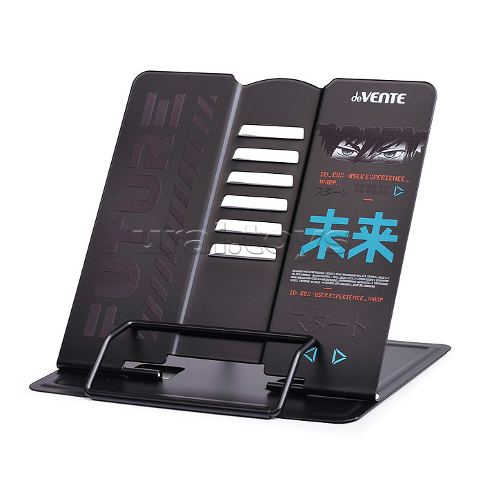 Подставка для учебников и книг "Future" 20x19 см, металлическая окрашенная, вес 430 г, с противоскользящими ножками, с полноцветным рисунком, в пластиковом пакете с европодвесом