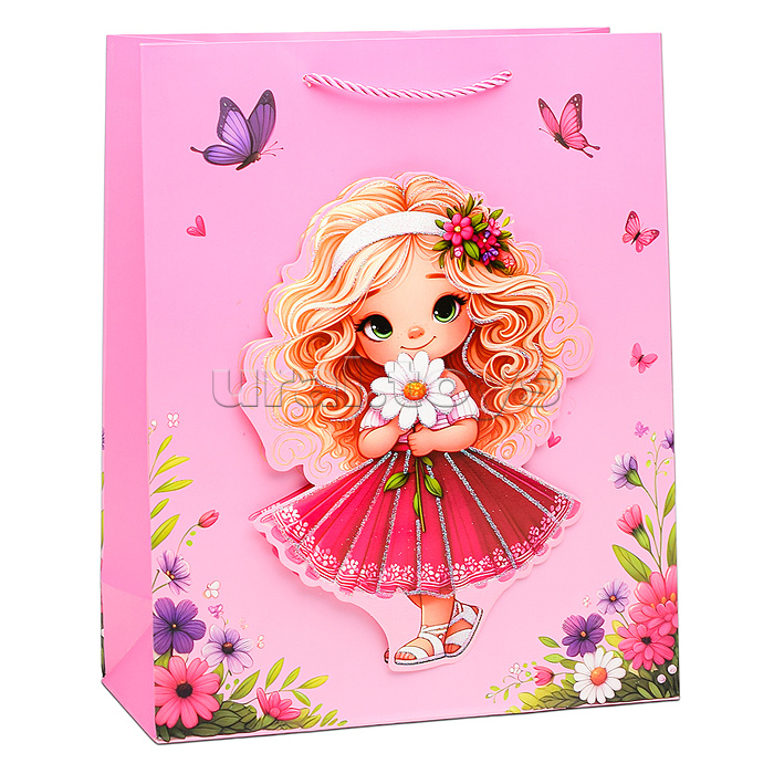 Пакет подарочный "Beautiful girl" 26х32х10 см