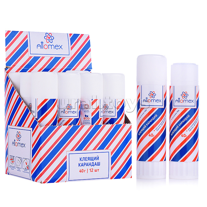
Клеящий карандаш PVA основа 40 г в картонном дисплее с пластиковым поддоном