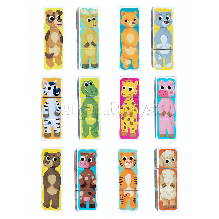 Кубики пластмассовые Умные кубики "Зверопутаница" 6 шт (12 персонажей) Baby Toys Кубики пластмассовые Умные кубики "Зверопутаница" 6 шт (12 персонажей) Baby Toys