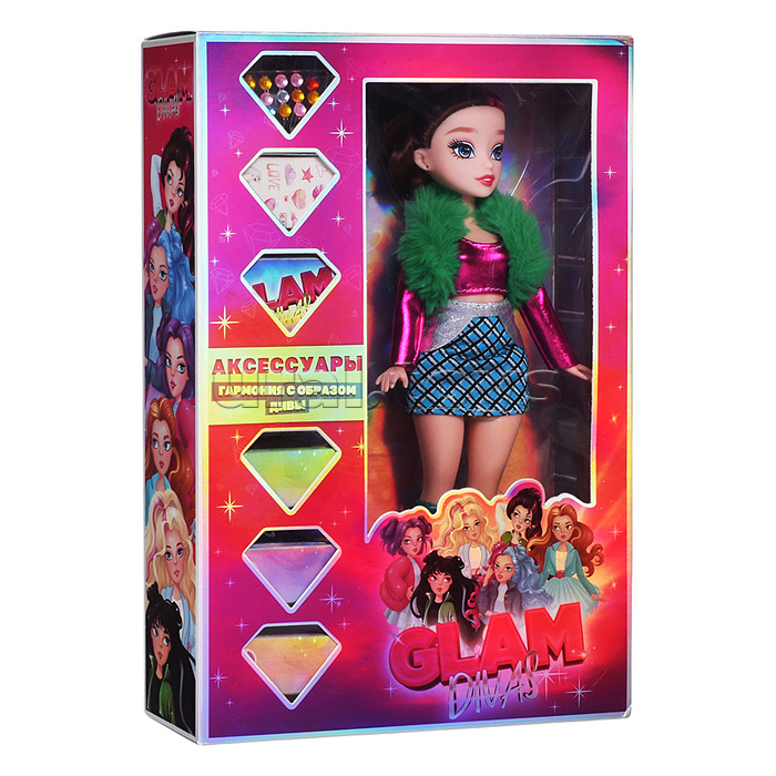 Модная кукла Glam Divas Sporty Diva Джинни с аксессуарами, 25 см
