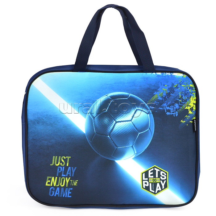 Папка для тетрадей, ИЗО и технологии "Football Time" A4 (36x28x8 см) текстильная, с текстильным расширением 8 см, на молнии сверху, с внутренним карманом, с подкладом, с текстильными ручками увеличенной длины 28 см, окно и именная карточка для подписи Папка для тетрадей, ИЗО и технологии "Football Time" A4 (36x28x8 см) текстильная, с текстильным расширением 8 см, на молнии сверху, с внутренним карманом, с подкладом, с текстильными ручками увеличенной длины 28 см, окно и именная карточка для подписи