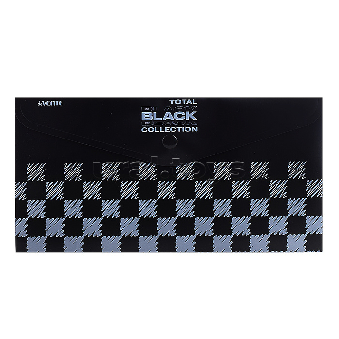 Папка-конверт на кнопке "TOTAL BLACK" Travel-size DL 180 мкм Папка-конверт на кнопке "TOTAL BLACK" Travel-size DL 180 мкм