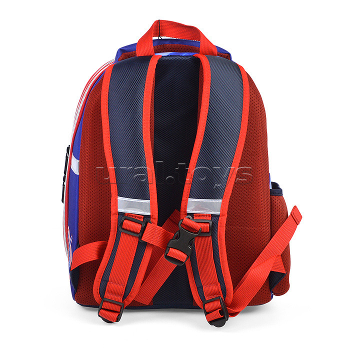 Рюкзак каркасный "Хоккей" формованный из полимеров, материал: нейлон, полиэстер, полноцветная печат, 2 отделения на молнии, 2 бегунка на каждой молнии, 1 вместительный боковой карман, светоотражатели , жесткая эргономичная спинка;  широкие, регулируемые п