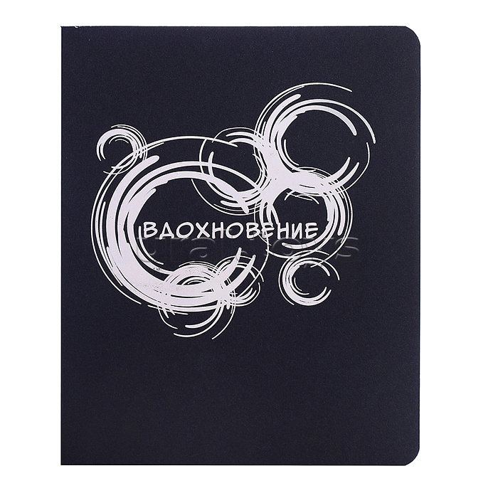 Тетрадь 96л. клетка "Мое вдохновение" скрепка. цветной диз. картон тиснение фольгой голография линза