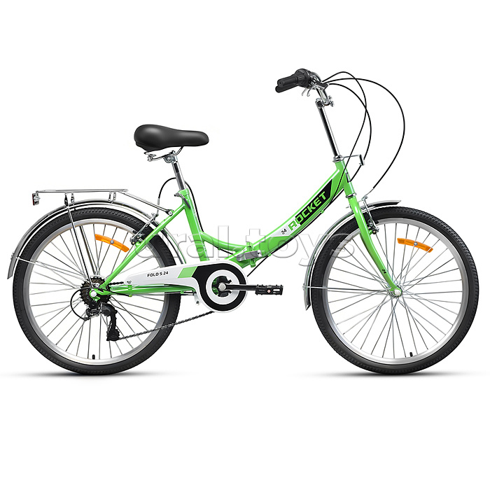 Велосипед 24" Rocket City Fold S 24, цвет зеленый, размер 16"