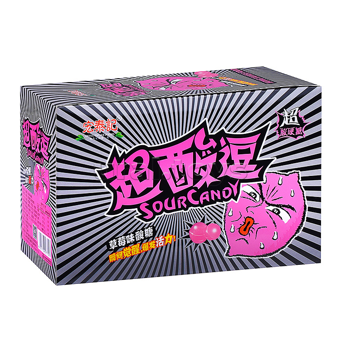 Леденцы супер кислые Sour Candy EXTRA SOUR 23 г, в пластиковом пакете с подвесом, клубника Леденцы супер кислые Sour Candy EXTRA SOUR 23 г, в пластиковом пакете с подвесом, клубника