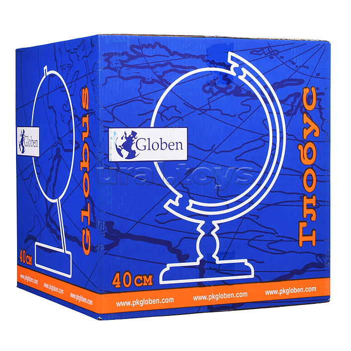 Глобус Земли физико-политический 400мм с подсветкой от сети Классик Евро