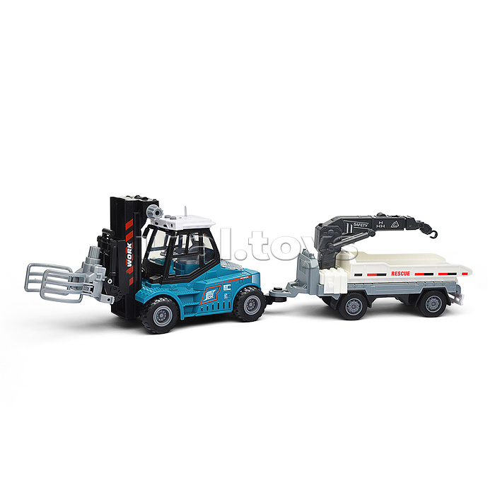 Машина "Погрузчик" с прицепом (свет, звук) в коробке