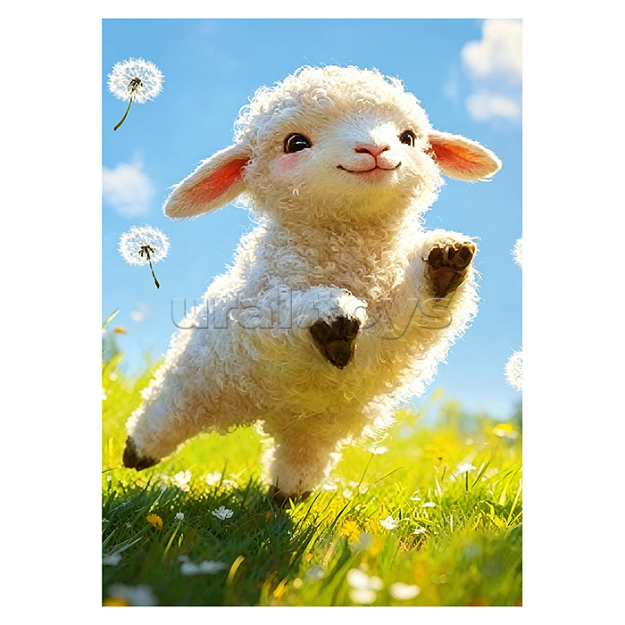 Мозаика алмазная "Счастливый барашек" 40*30 см.