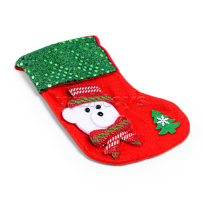 Новогоднее украшение "Рождественский носок" в пакете