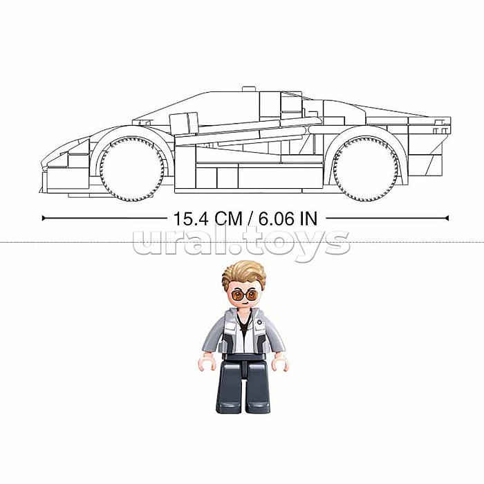 Конструктор "Оранжевый спортивный автомобиль" (264 дет.) в коробке