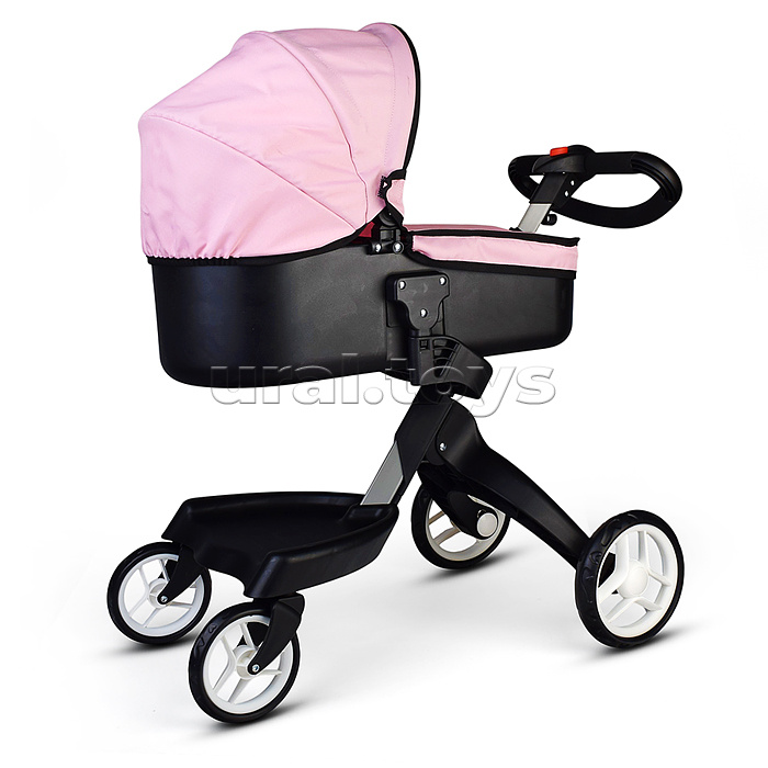 Коляска-люлька для кукол, металлическая, с сумкой, цвет ярко-розовый