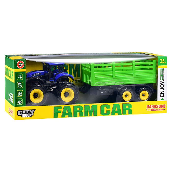 Трактор "Фермерский" с прицепом, в коробке