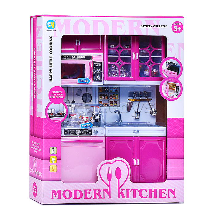 Набор мебели для кукол "Мини кухня" розовая, в коробке