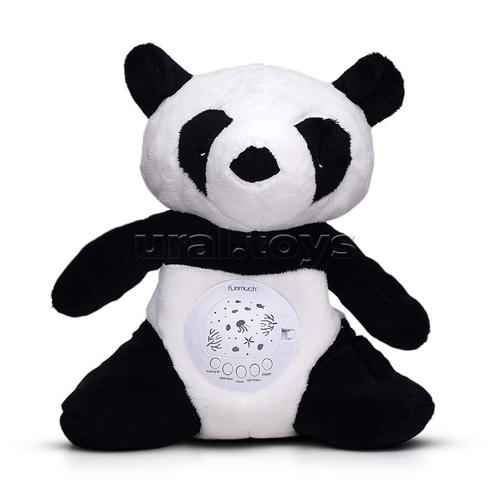 Медведь "Плюшевая панда" свет, звук, в коробке