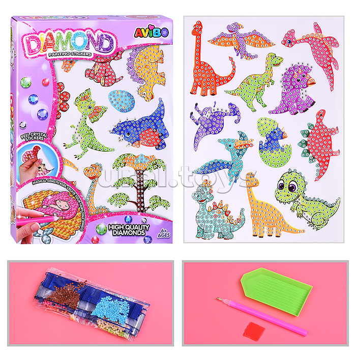 Мозаика алмазная "Парк динозавров" в коробке