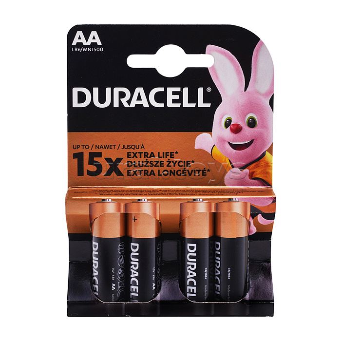Батарейки алкалиновые DURACELL BASIC NEW LR6 BL4