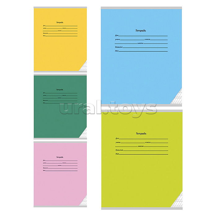 Тетрадь 12л. частая косая линия "Классика" цвет.мелов.обл.,5 дизайнов в коробке